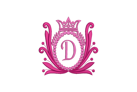 Download Elegant Crown Embroidery Design Letter D - Letter Collection