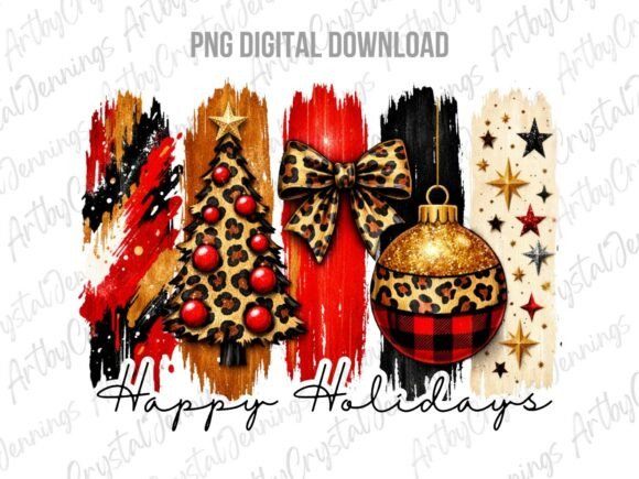 Download Happy Holidays Christmas Leopard PNG - Premium Resources