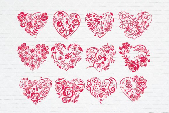 Download Floral Heart Embroidery Design SVG - Heart embroidery Collection