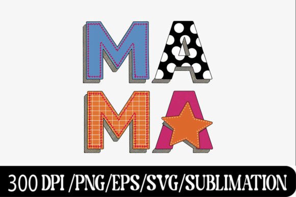 Download Patchwork Polka Star MAMA Letter Art - Letter Collection