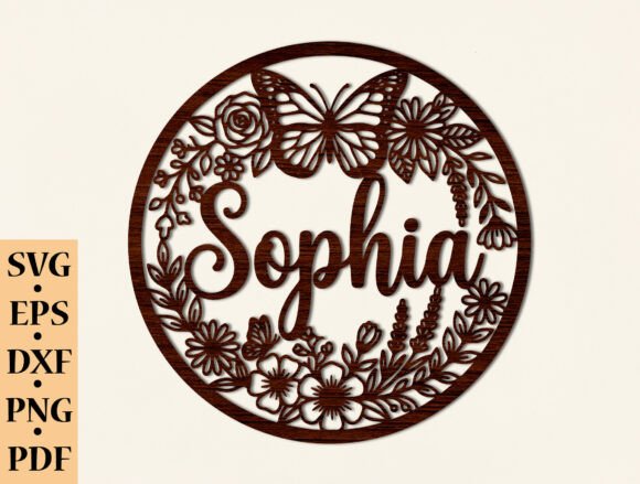 Download Sophia Floral Name Sign SVG - Floral name Collection