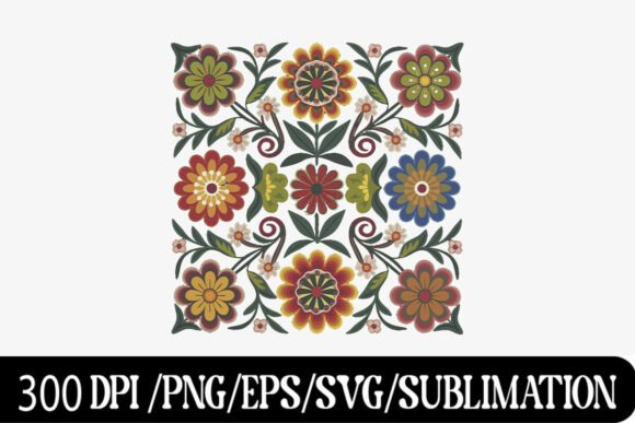 Download Folk Art Floral Pattern Vector Tile - Vector Collection