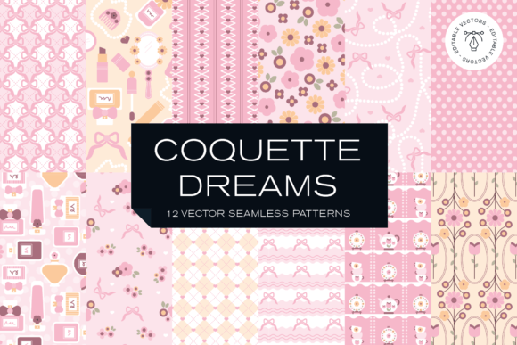 Download Coquette Feminine Floral Vector Patterns - Vector Collection