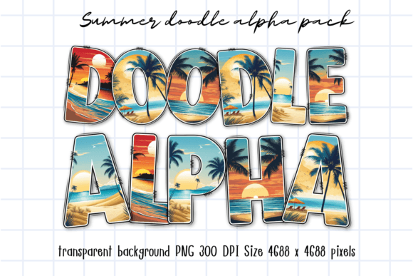 Download Summer Vacation Sea Beach Doodle Letters - Letter Collection
