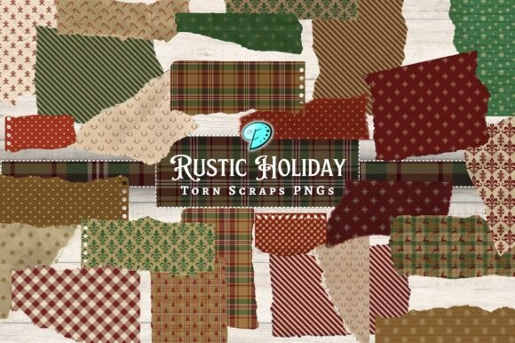 Download Rustic Holidays Torn Scraps PNGs - Premium Bundle